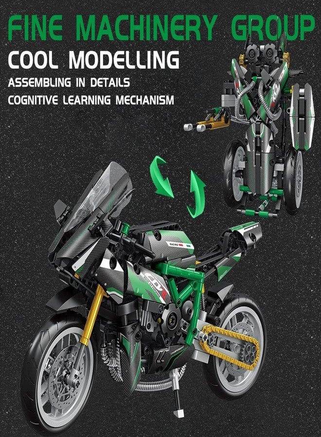 SKYBUCKET Deformation robotuilding toy15-Piece Motorcycle Model kitor Boys Ages 8+, Buildable Transforming Bike Toy - Image 2